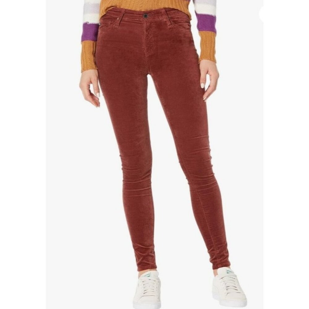 AG Jeans Red The Farrah Skinny Ankle Corduroy Women's Size 27 New Without Tags!